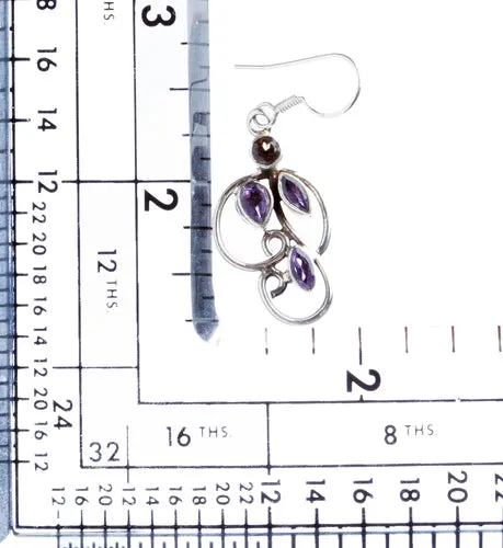 925 Sterling Silver Natural Gemstones Topaz Dangle Earrings FJSVE2113