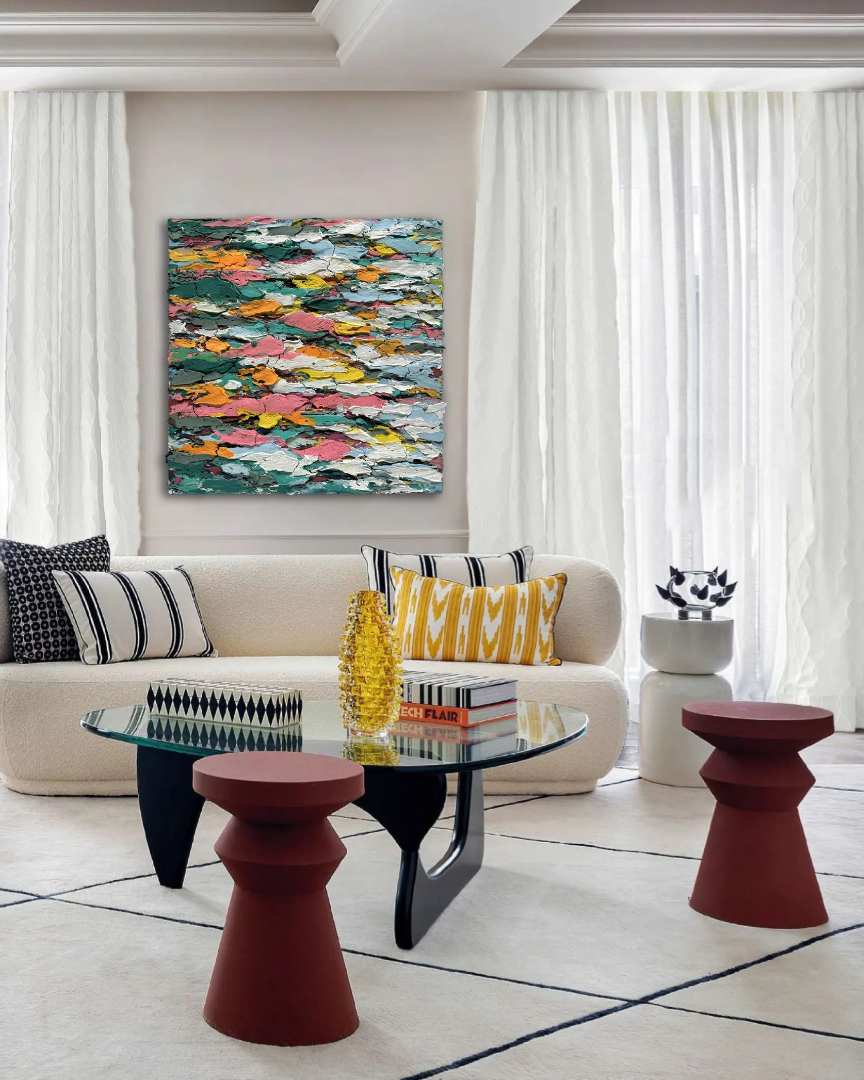 Abstract Oil Painting - Elemental Symphony