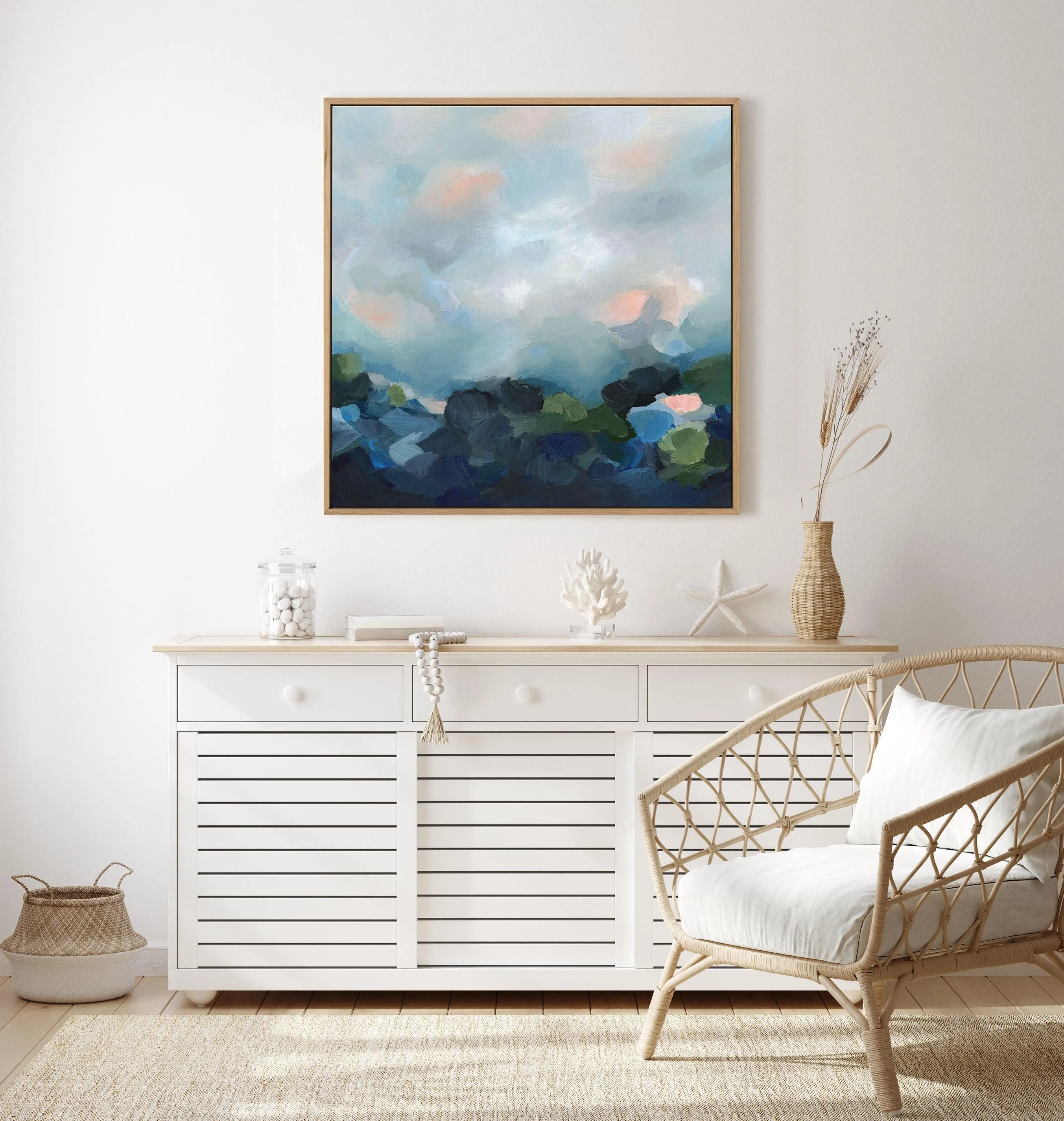 Abstract Seaview | Framed Canvas Art Print
