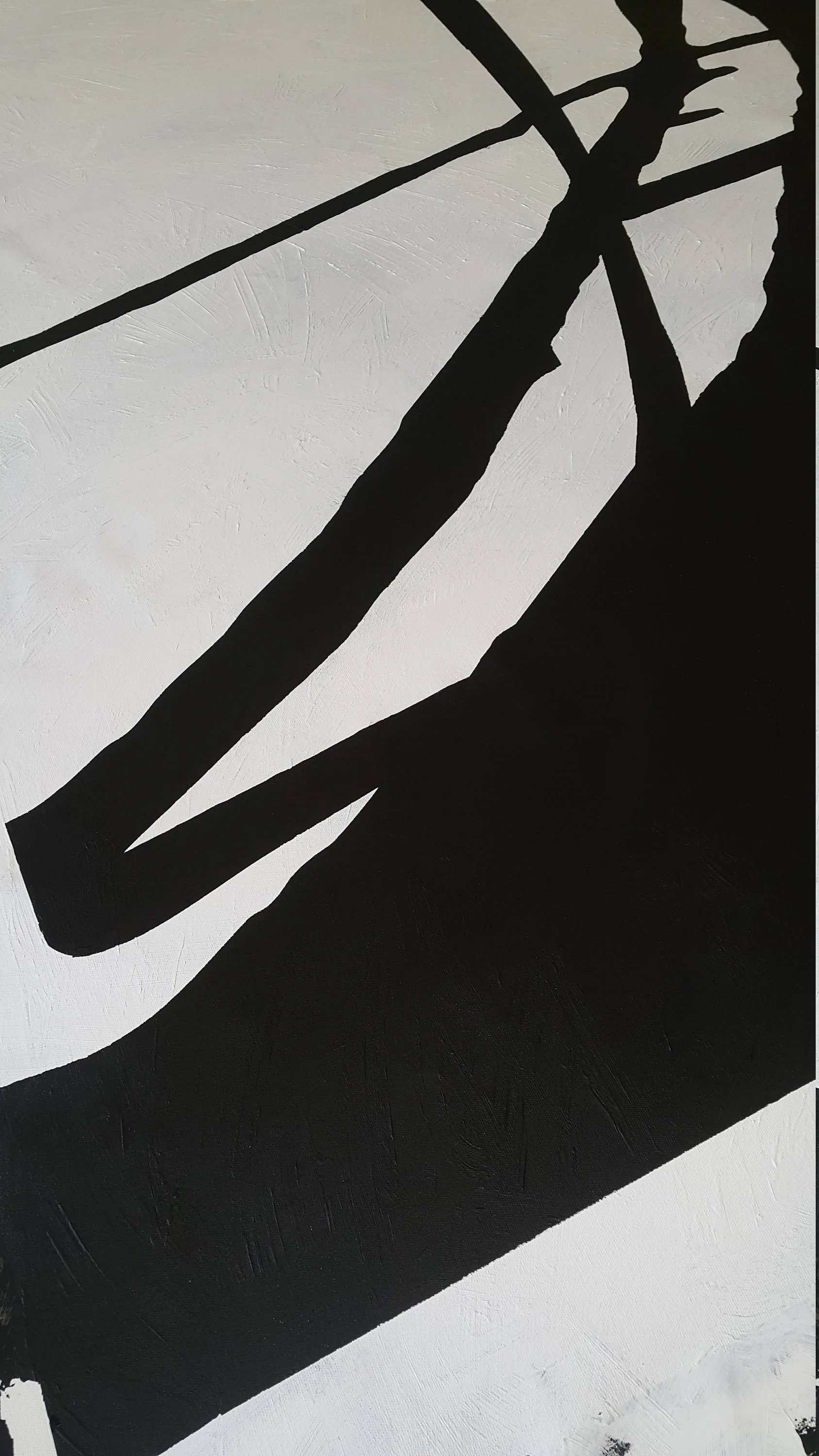 Black and White Abstract Art Minimalist Painting on Canvas Living Room Fp021