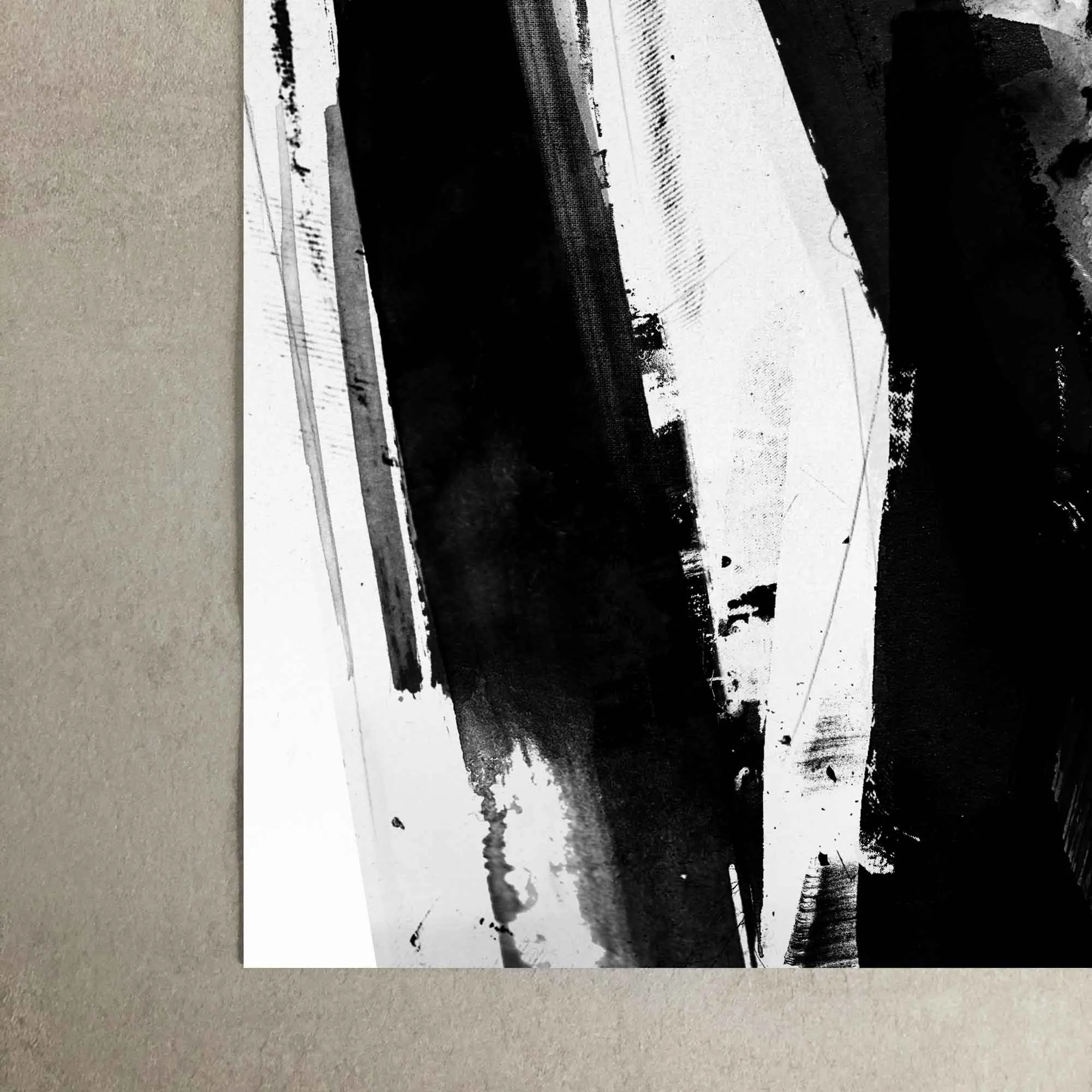 Black and White Abstract Scribble Painting 2