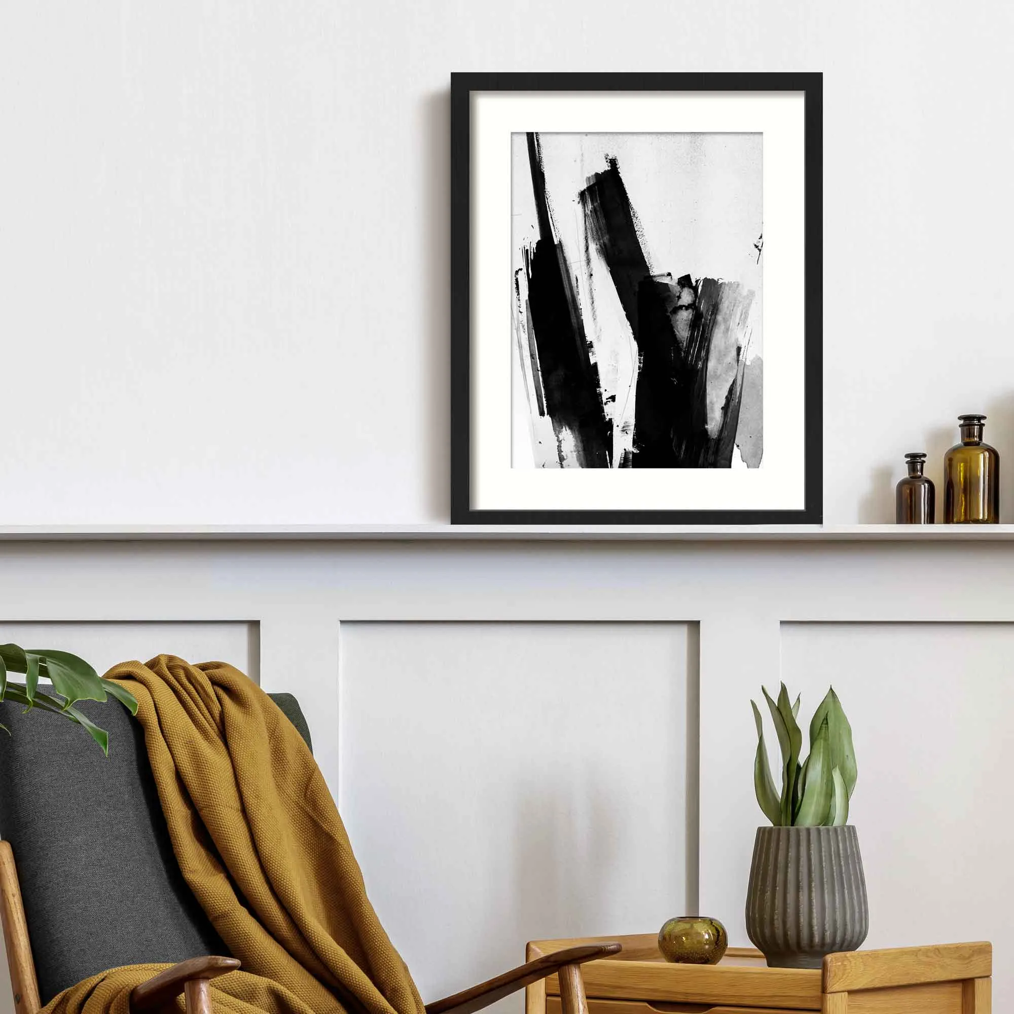 Black and White Abstract Scribble Painting 2