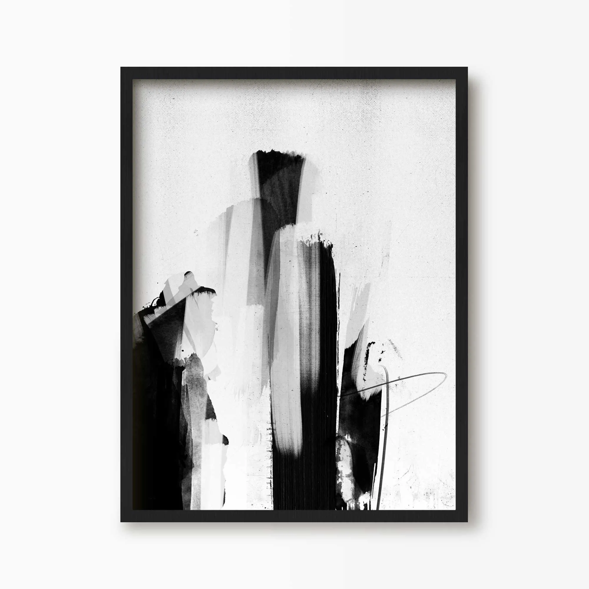 Black and White Abstract Scribble Painting