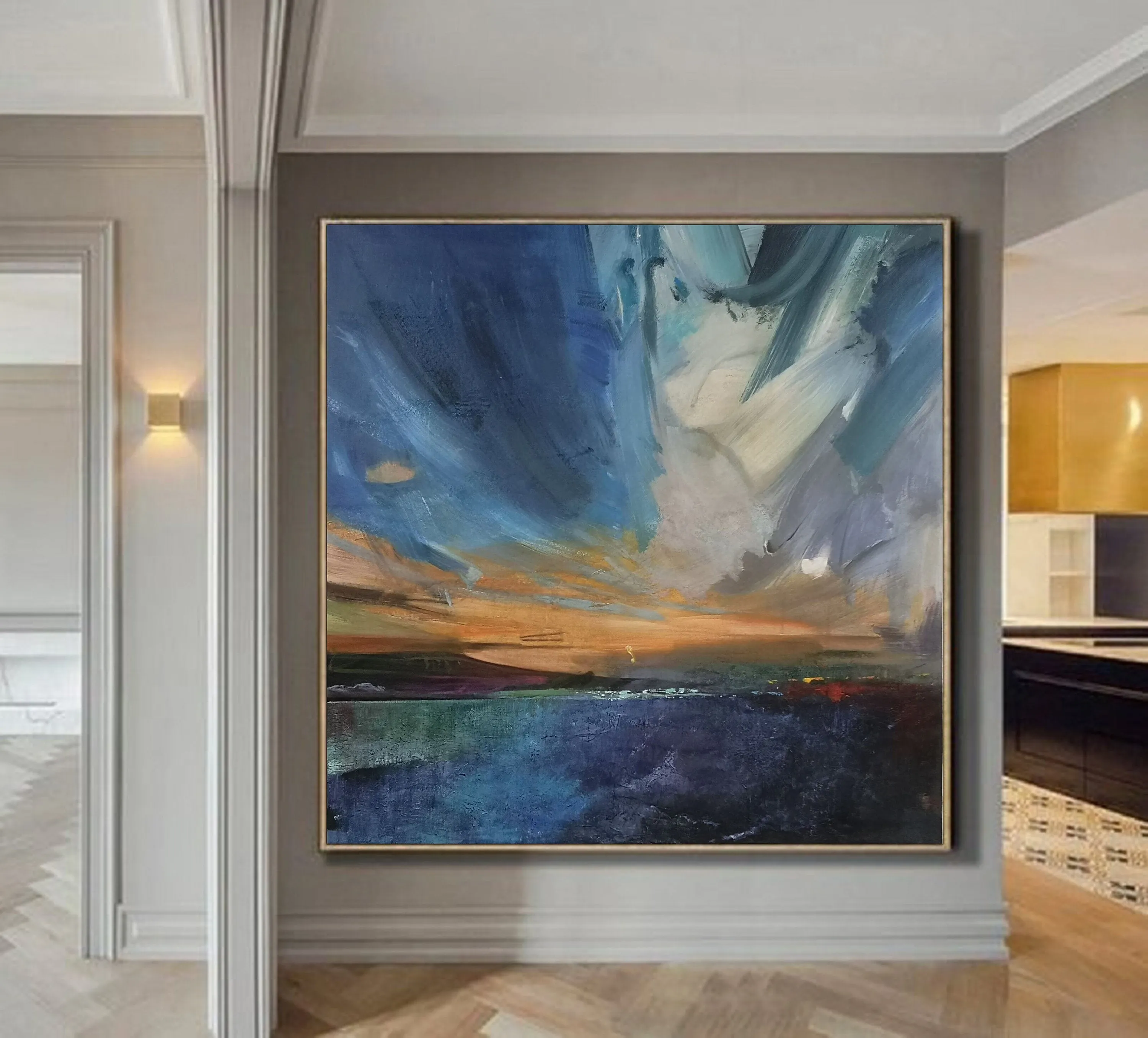 Blue Painting Landscape Abstract Painting Sky Abstract Painting Bp105