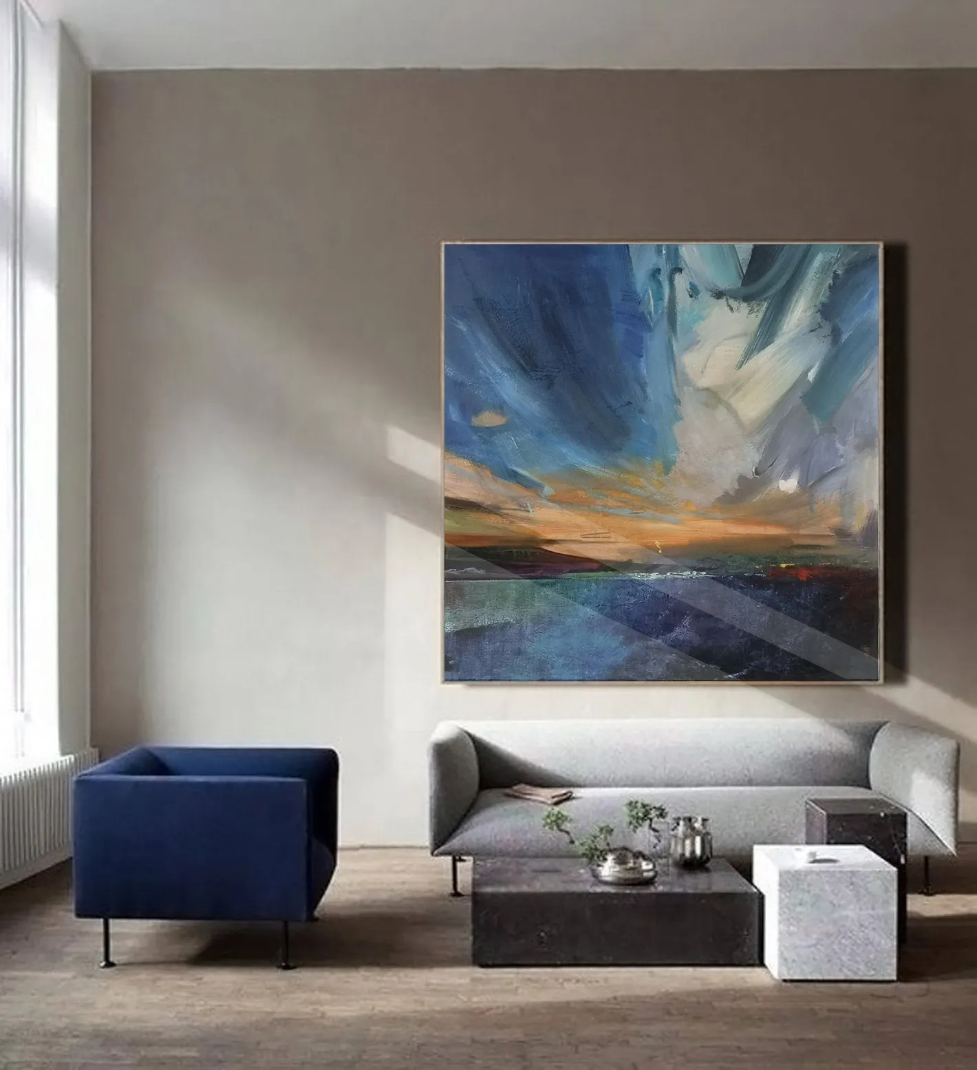 Blue Painting Landscape Abstract Painting Sky Abstract Painting Bp105