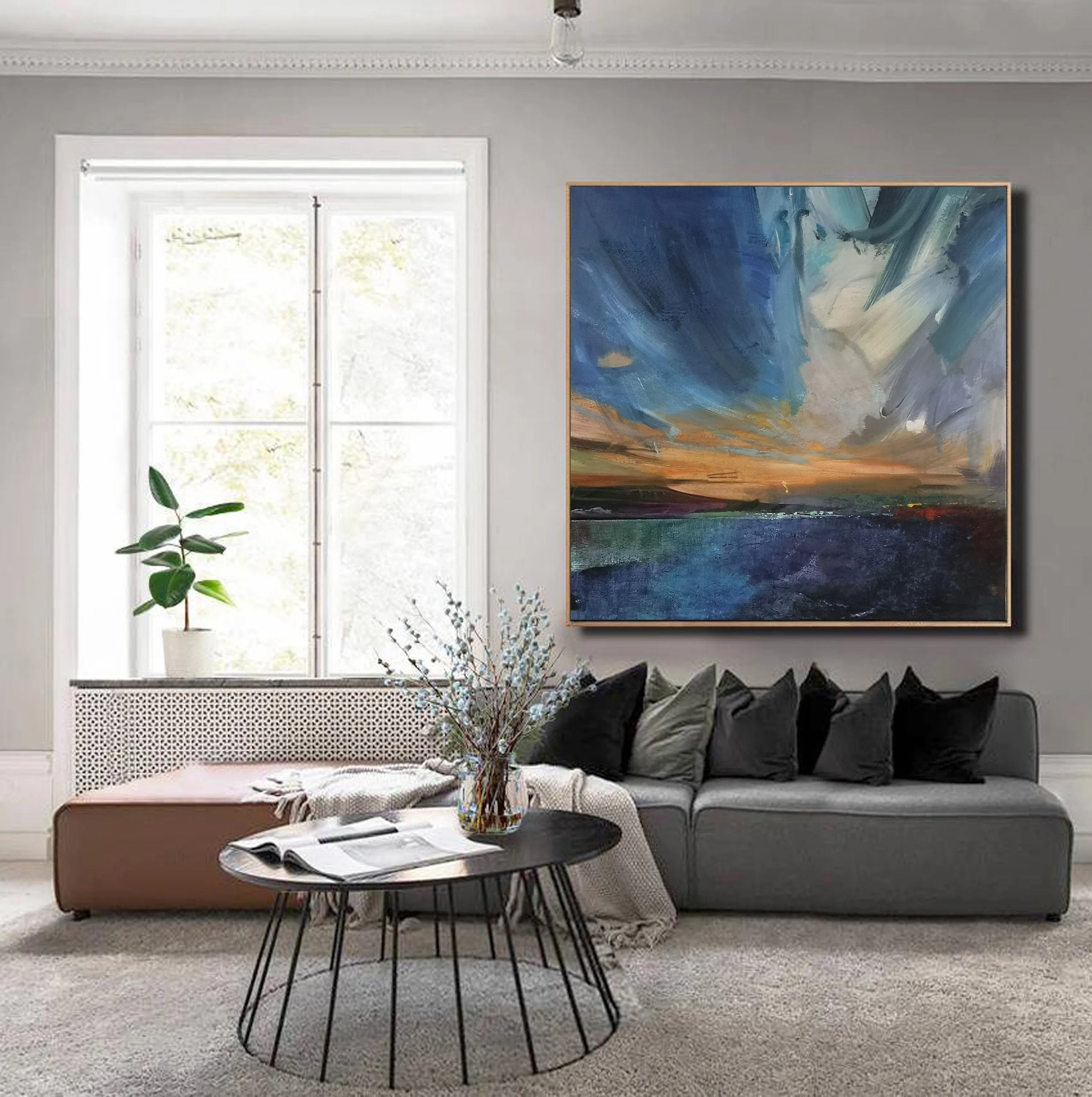 Blue Painting Landscape Abstract Painting Sky Abstract Painting Bp105