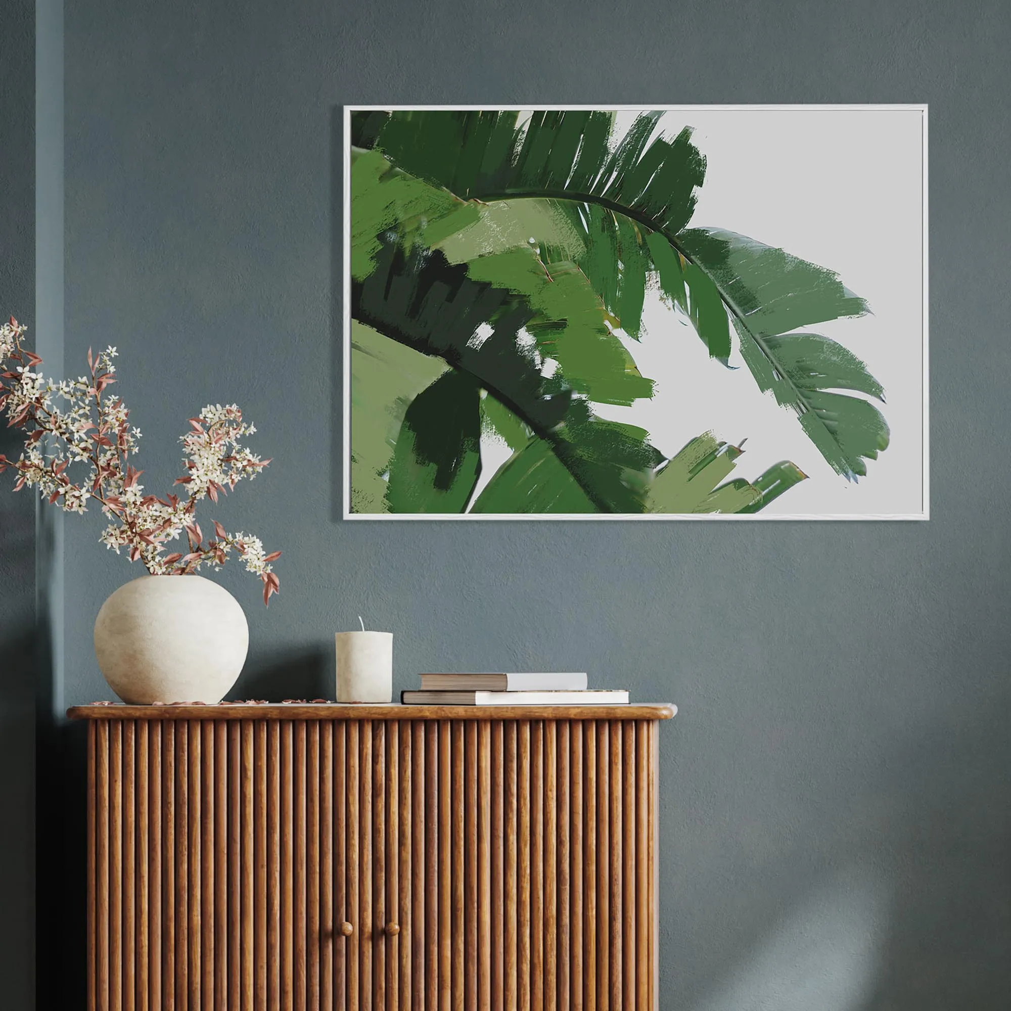 Botanical Palm Leaves Framed Canvas