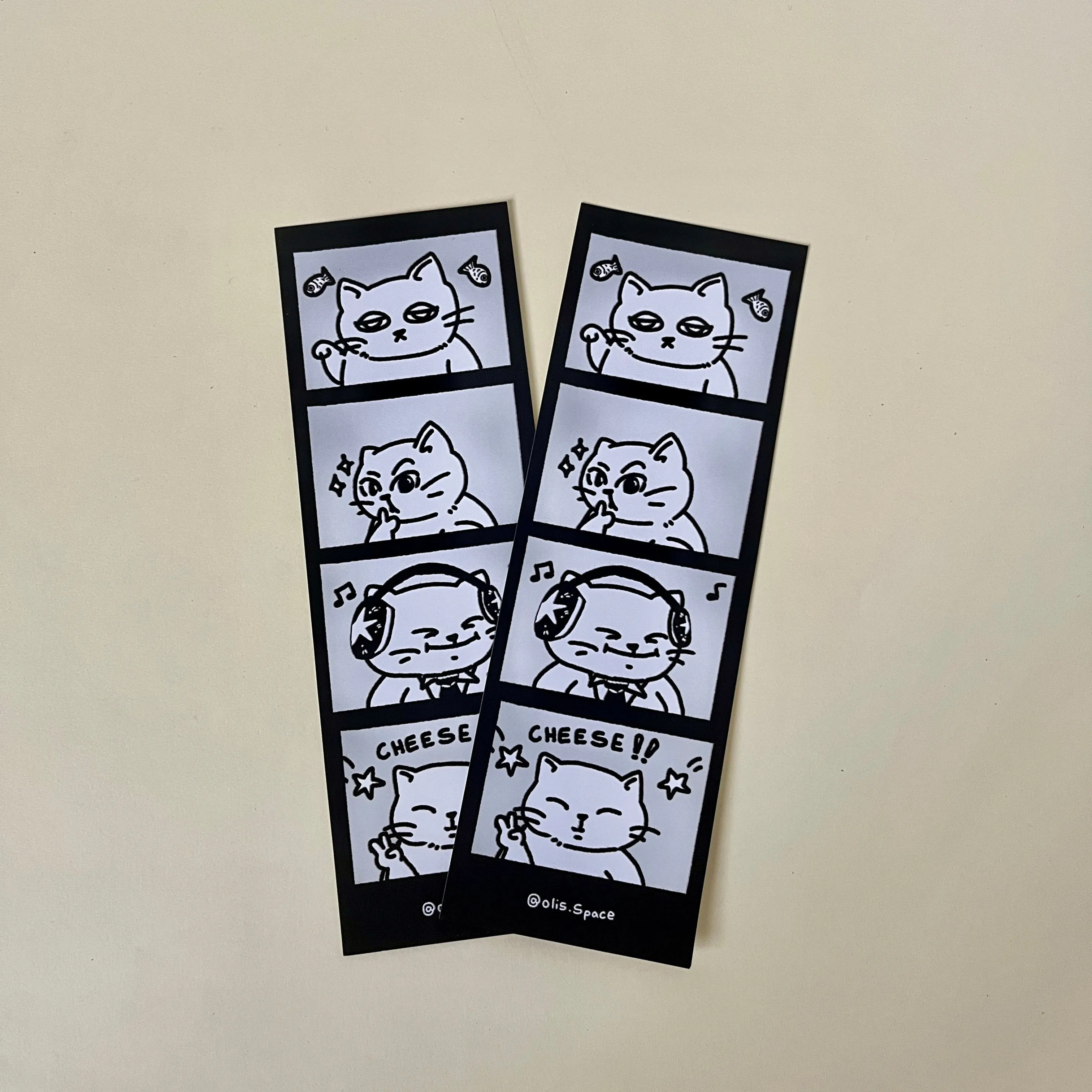 Cat photobooth bookmark