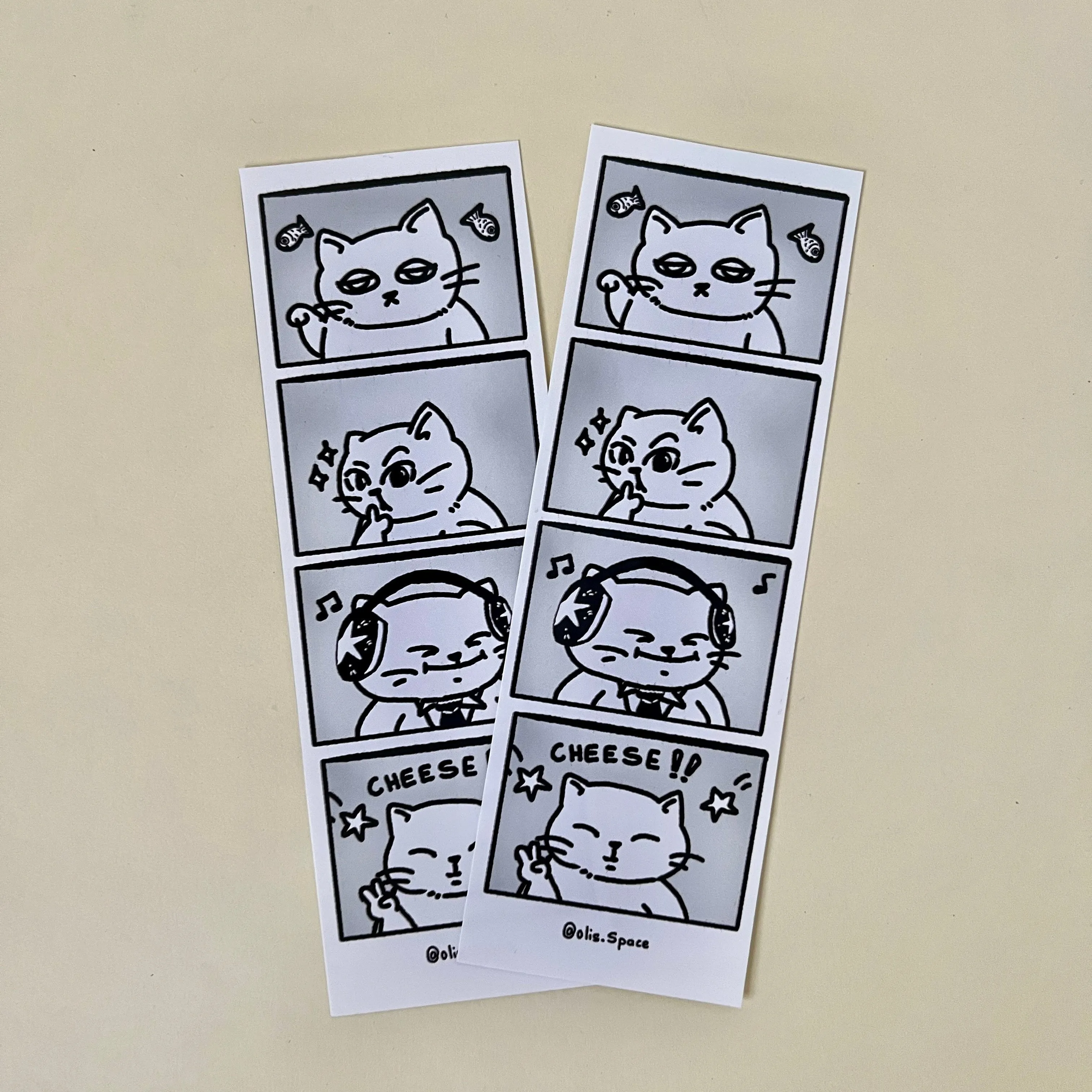 Cat photobooth bookmark