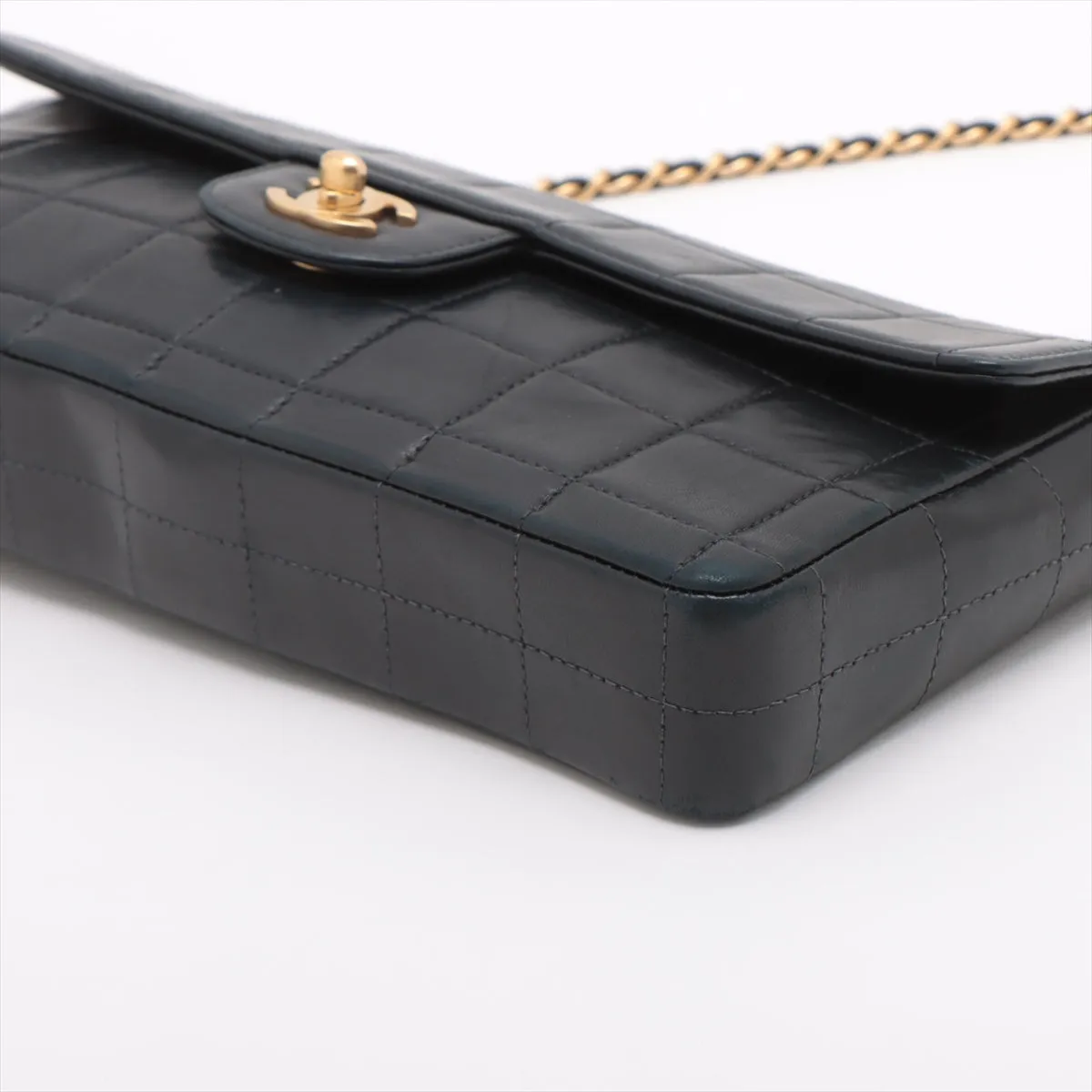 Chanel Chocolate Bar in Chain Shoulder Bag Black Gold  6th