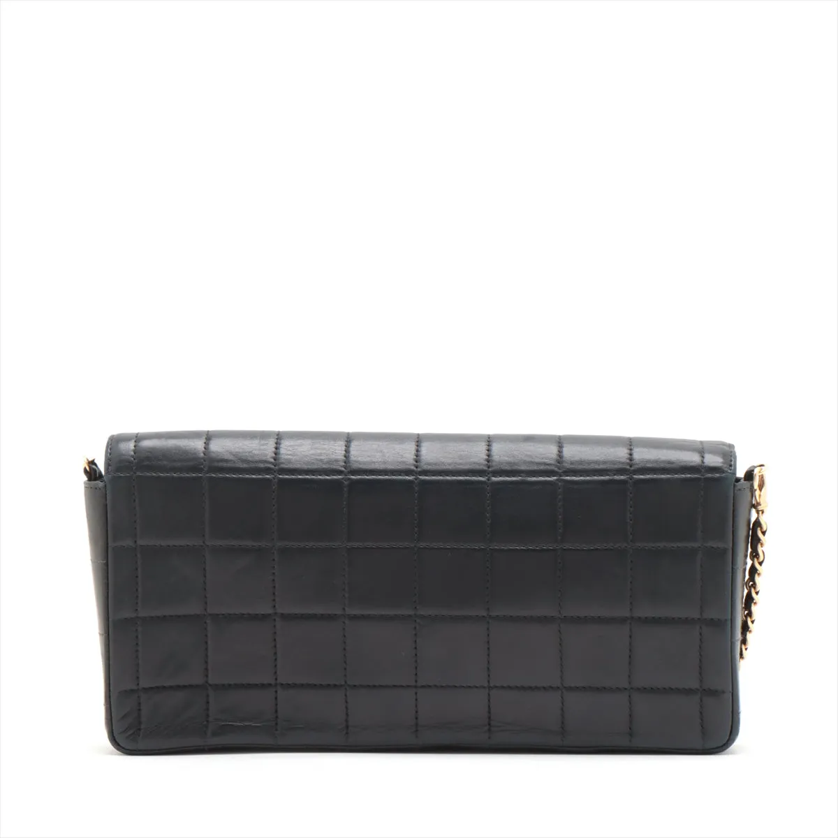 Chanel Chocolate Bar in Chain Shoulder Bag Black Gold  6th
