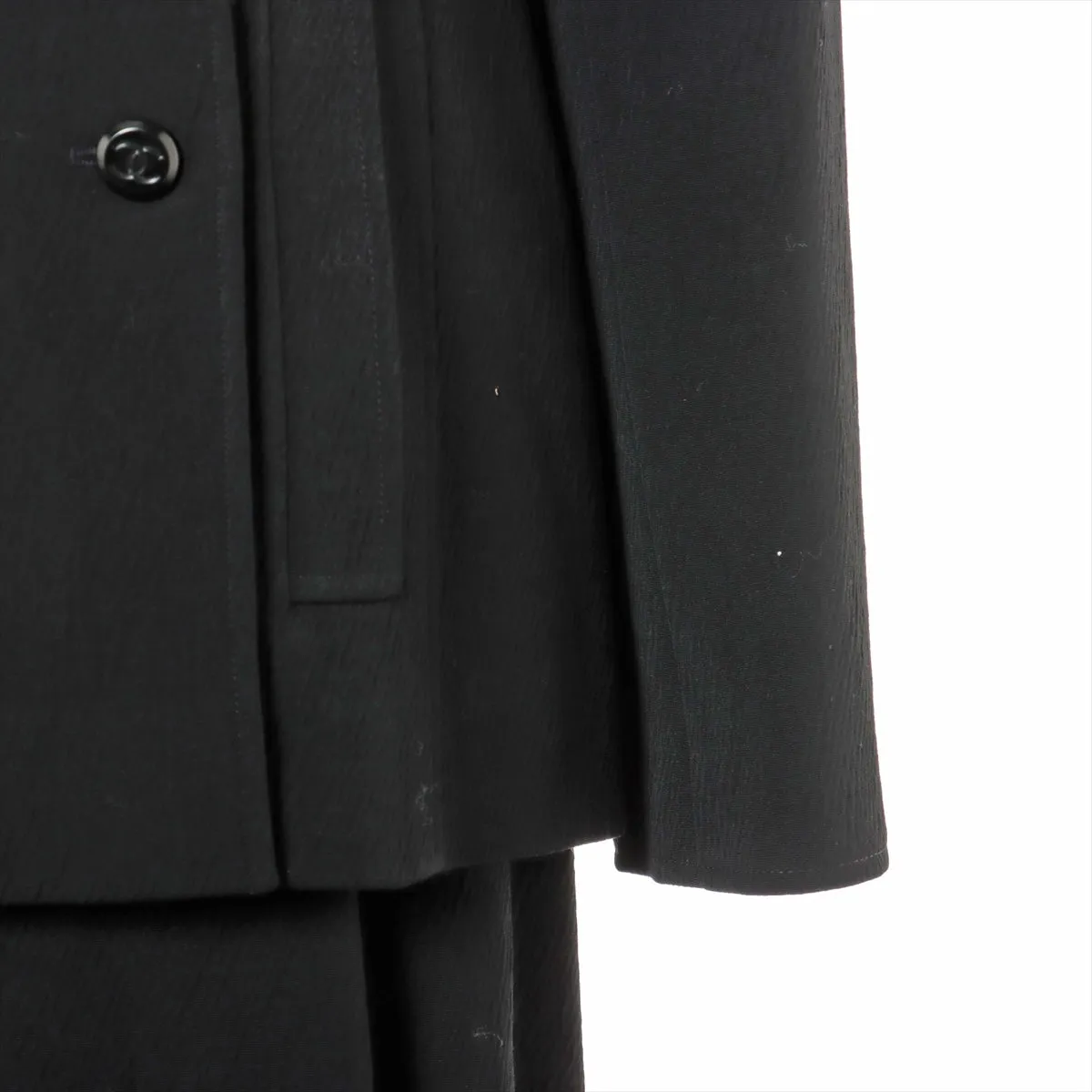 Chanel Coconut Button 98A Wool Setup 38  Black P11490