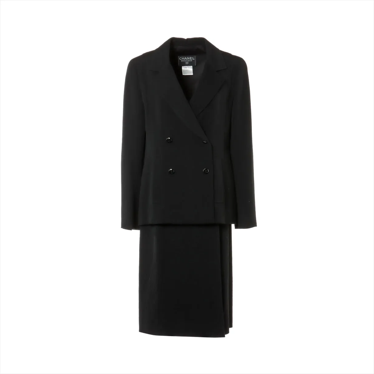 Chanel Coconut Button 98A Wool Setup 38  Black P11490