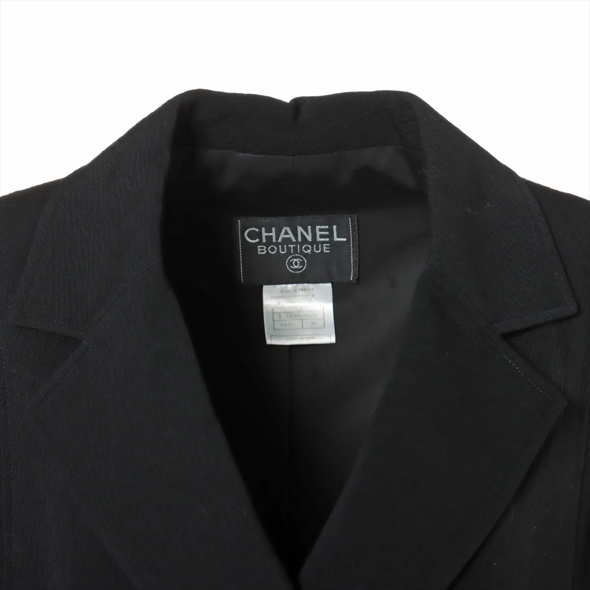 Chanel Coconut Button 98A Wool Setup 38  Black P11490