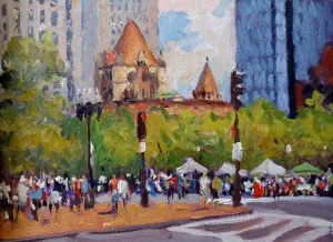 COPLEY SQUARE MARKET  by Dianne Miller - Classic Boston Painting