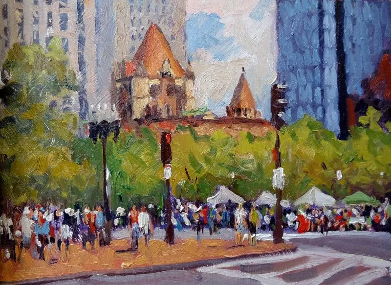 COPLEY SQUARE MARKET  by Dianne Miller - Classic Boston Painting