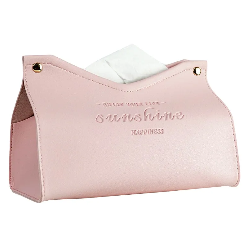Cyflymder Leather Tissue Box Car Toilet Pumping box Home Living Room Decoration Bedroom Kitchen Desktop Nordic Large Storage Box Wholesale
