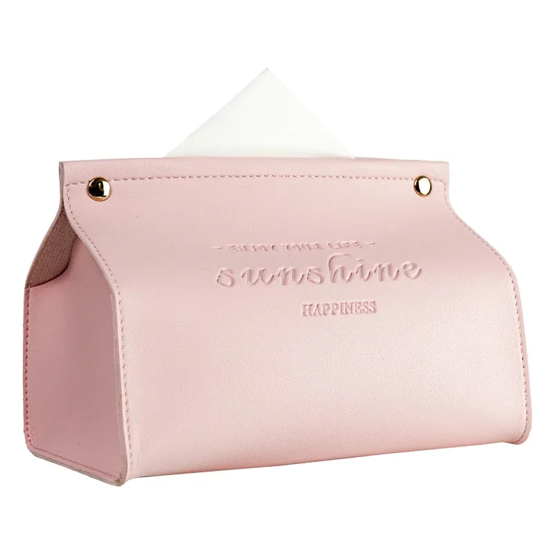 Cyflymder Leather Tissue Box Car Toilet Pumping box Home Living Room Decoration Bedroom Kitchen Desktop Nordic Large Storage Box Wholesale