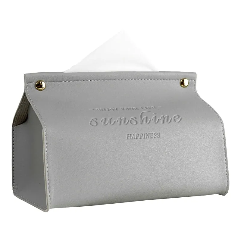 Cyflymder Leather Tissue Box Car Toilet Pumping box Home Living Room Decoration Bedroom Kitchen Desktop Nordic Large Storage Box Wholesale
