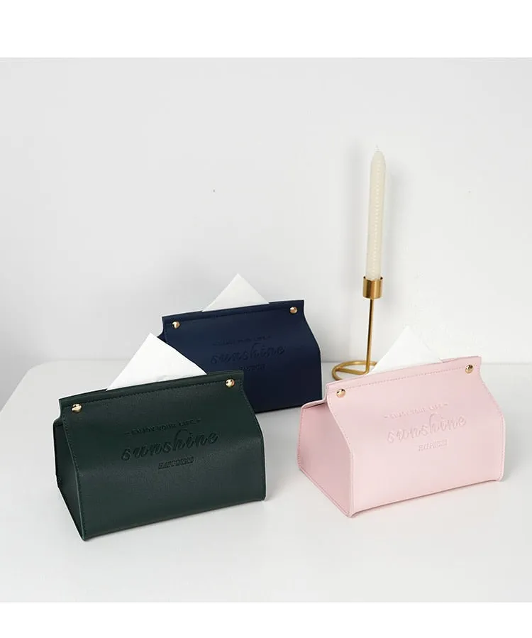 Cyflymder Leather Tissue Box Car Toilet Pumping box Home Living Room Decoration Bedroom Kitchen Desktop Nordic Large Storage Box Wholesale