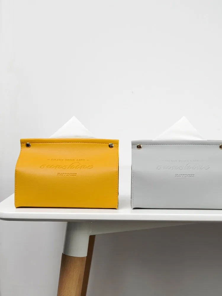 Cyflymder Leather Tissue Box Car Toilet Pumping box Home Living Room Decoration Bedroom Kitchen Desktop Nordic Large Storage Box Wholesale