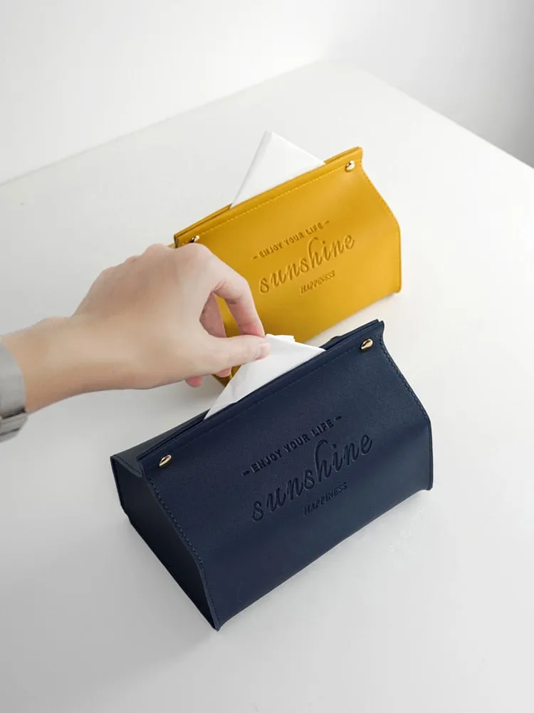 Cyflymder Leather Tissue Box Car Toilet Pumping box Home Living Room Decoration Bedroom Kitchen Desktop Nordic Large Storage Box Wholesale