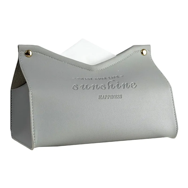 Cyflymder Leather Tissue Box Car Toilet Pumping box Home Living Room Decoration Bedroom Kitchen Desktop Nordic Large Storage Box Wholesale