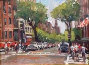 DARTMOUTH STREET CROSSING  by Dianne Miller - Classic Boston Painting