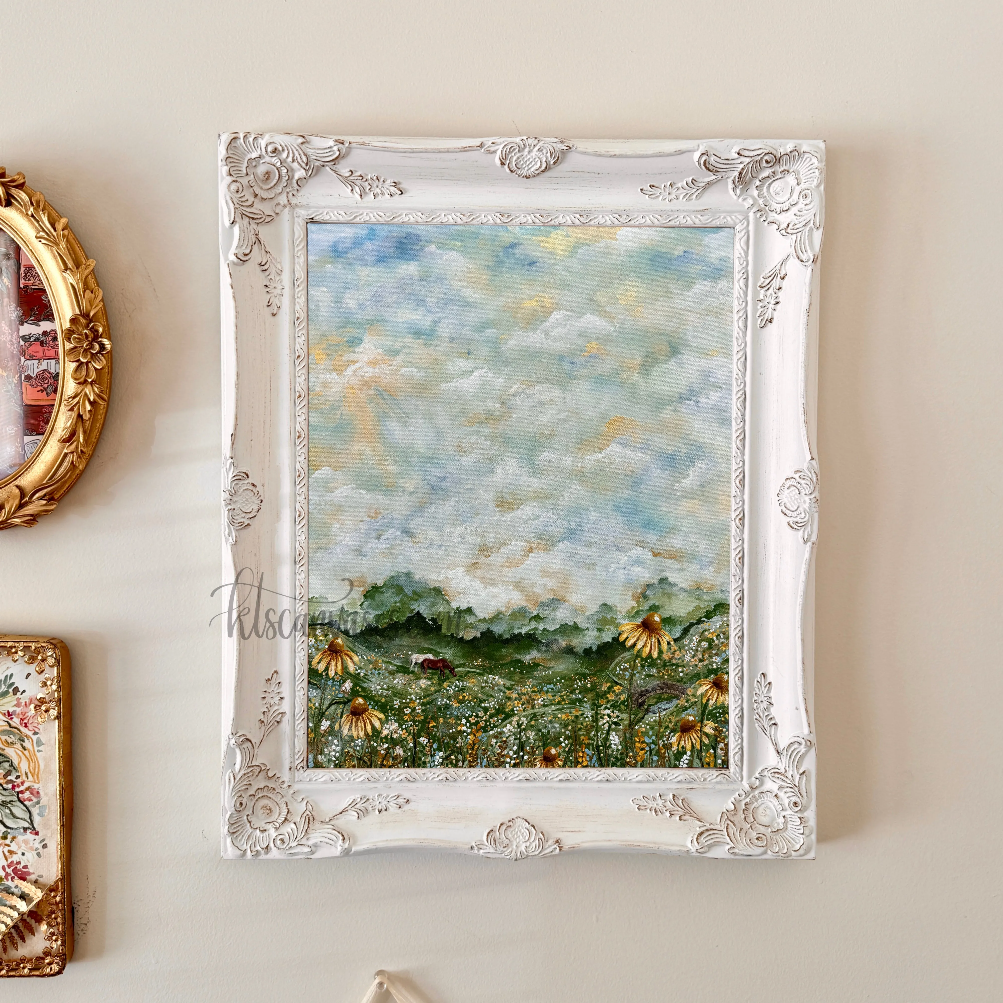 Floral Countryside at Dawn No. 1 Art Print