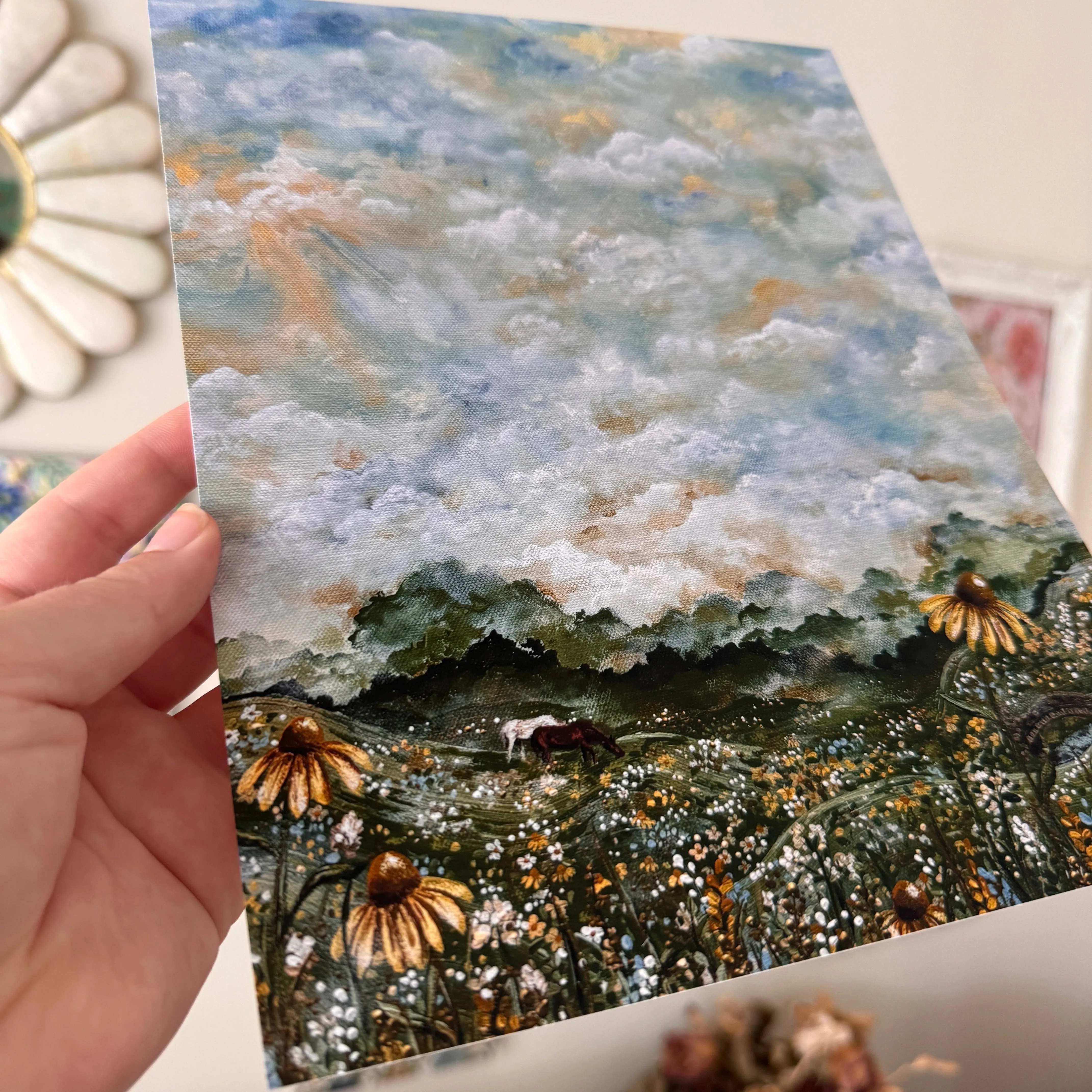 Floral Countryside at Dawn No. 1 Art Print