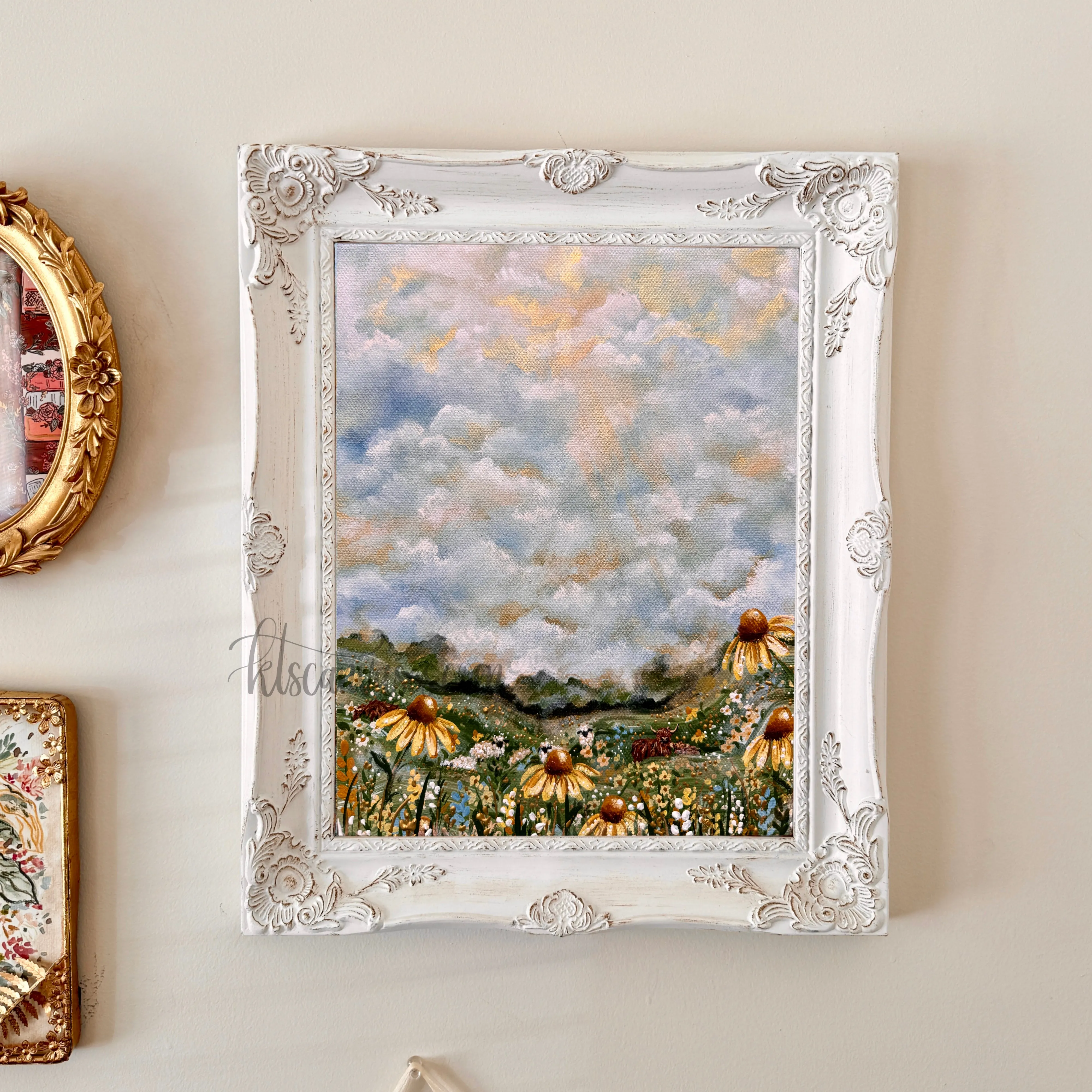 Floral Countryside at Dawn No. 2 Art Print