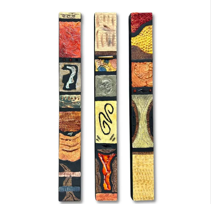 Frasca Halliday Original Art, Triptych, Three Piece, Mixed Media, Abstract - Sold as a set of 3 Only
