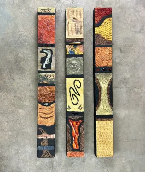 Frasca Halliday Original Art, Triptych, Three Piece, Mixed Media, Abstract - Sold as a set of 3 Only