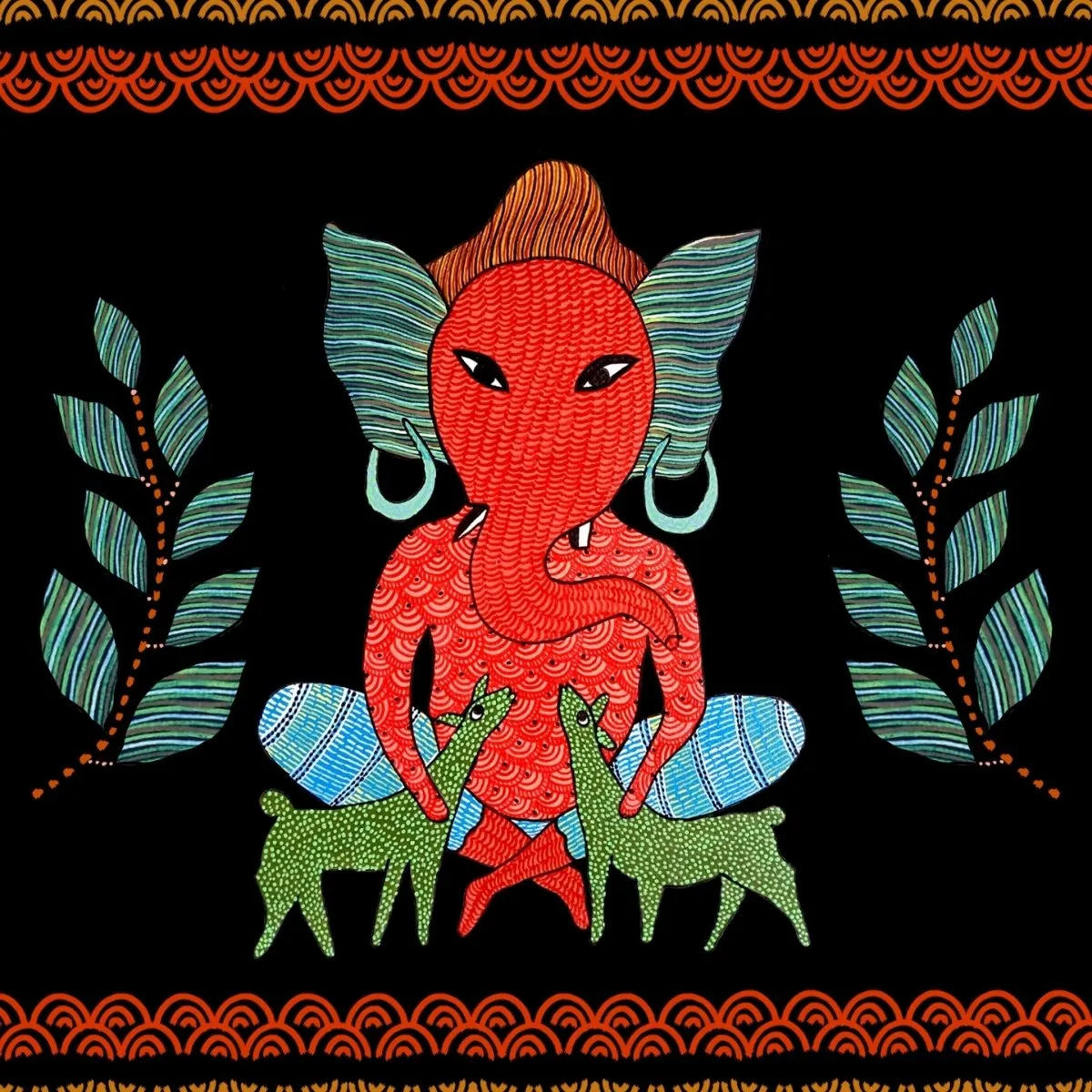 Gond Art Of Forest Ganesha