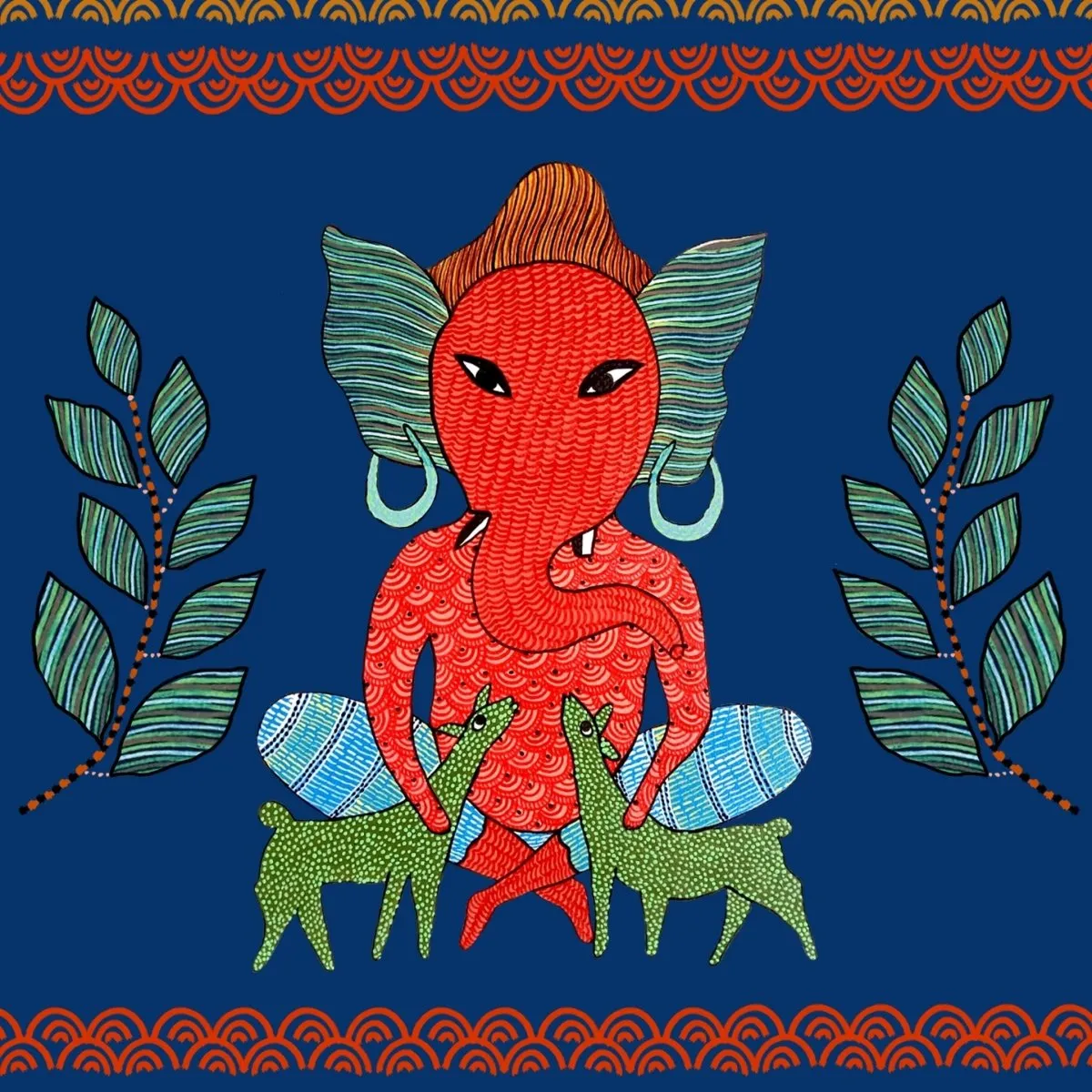 Gond Art Of Forest Ganesha