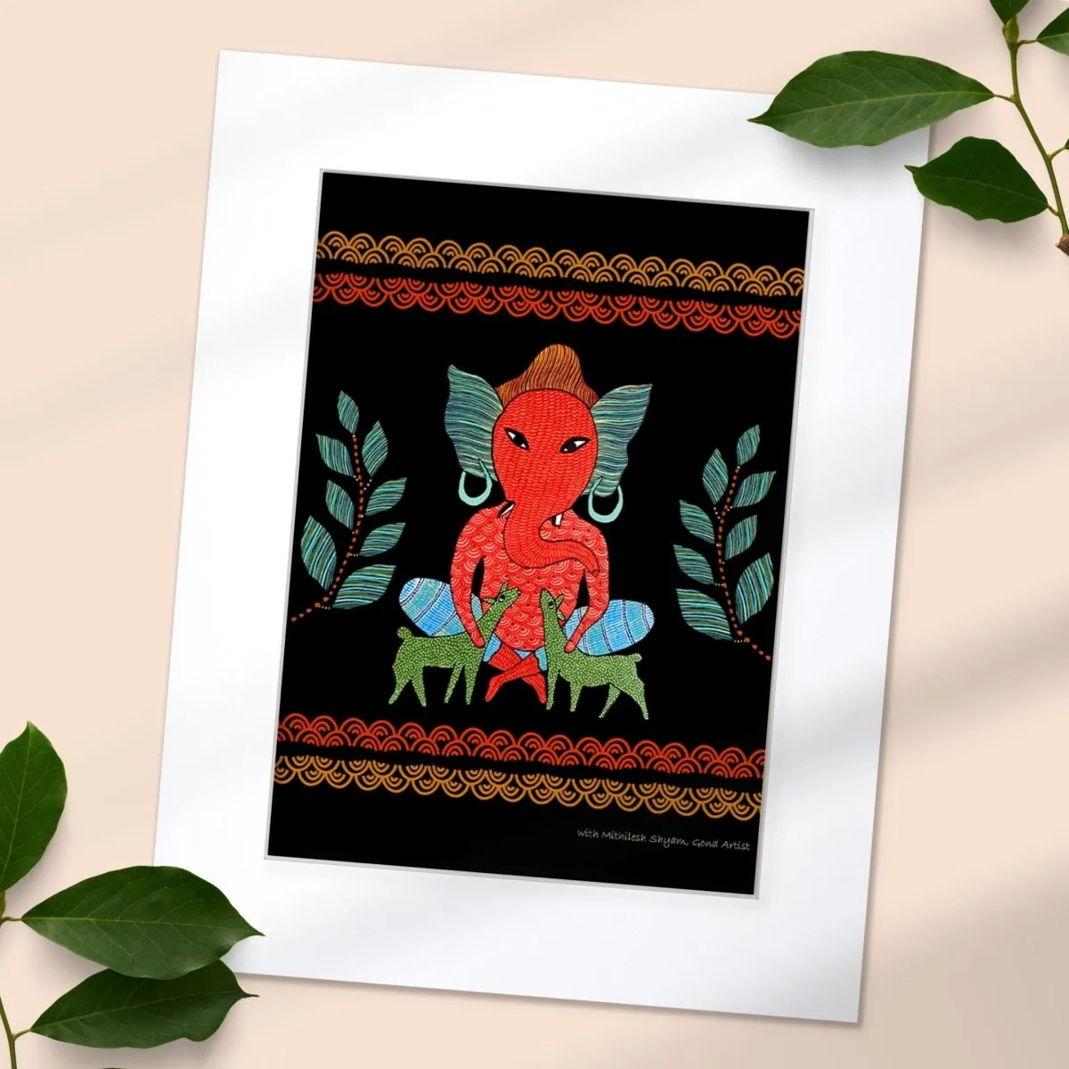 Gond Art Of Forest Ganesha