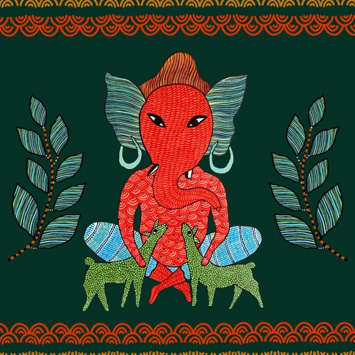 Gond Art Of Forest Ganesha