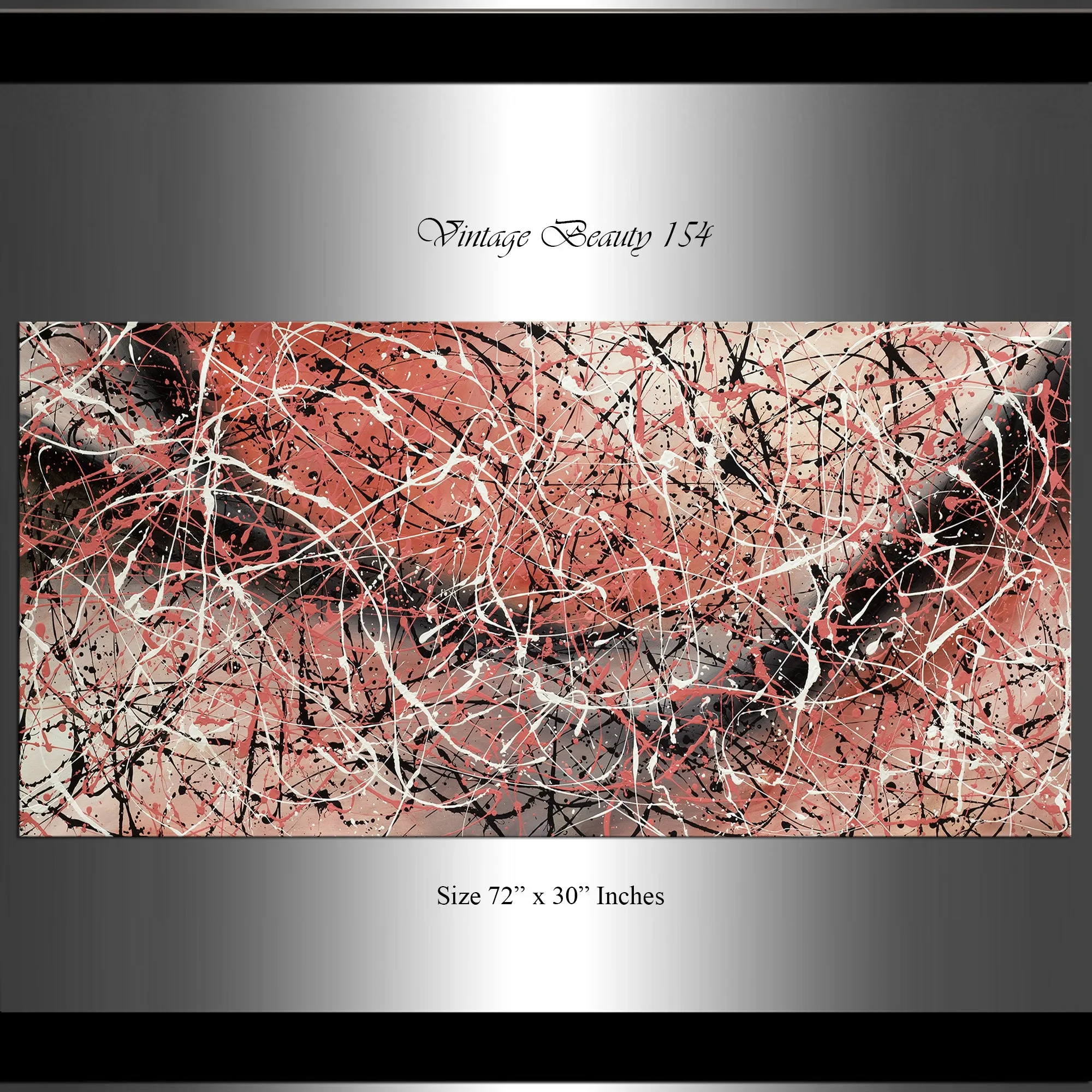 Jackson Pollock Painting extra large abstract art Modern Wall oversize canvas - Vintage Beauty 154