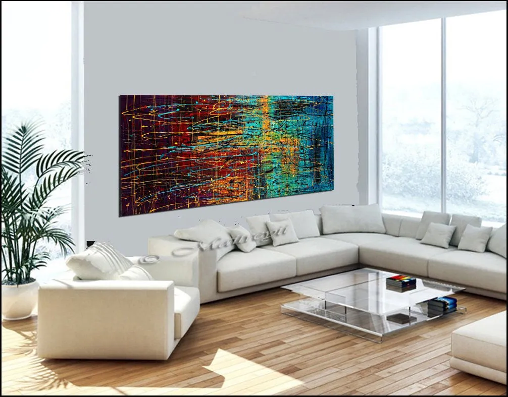 Jackson Pollock Style Abstract art large Wall Art - Luxury Feelings