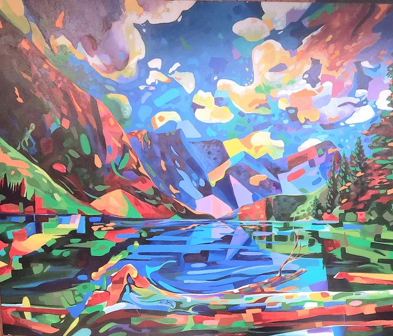 Lake of Shifting Planes - Landscape painting by David Heatwole