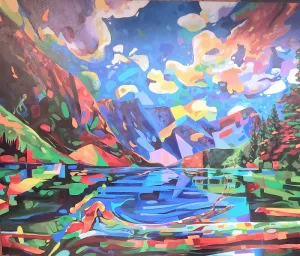 Lake of Shifting Planes - Landscape painting by David Heatwole