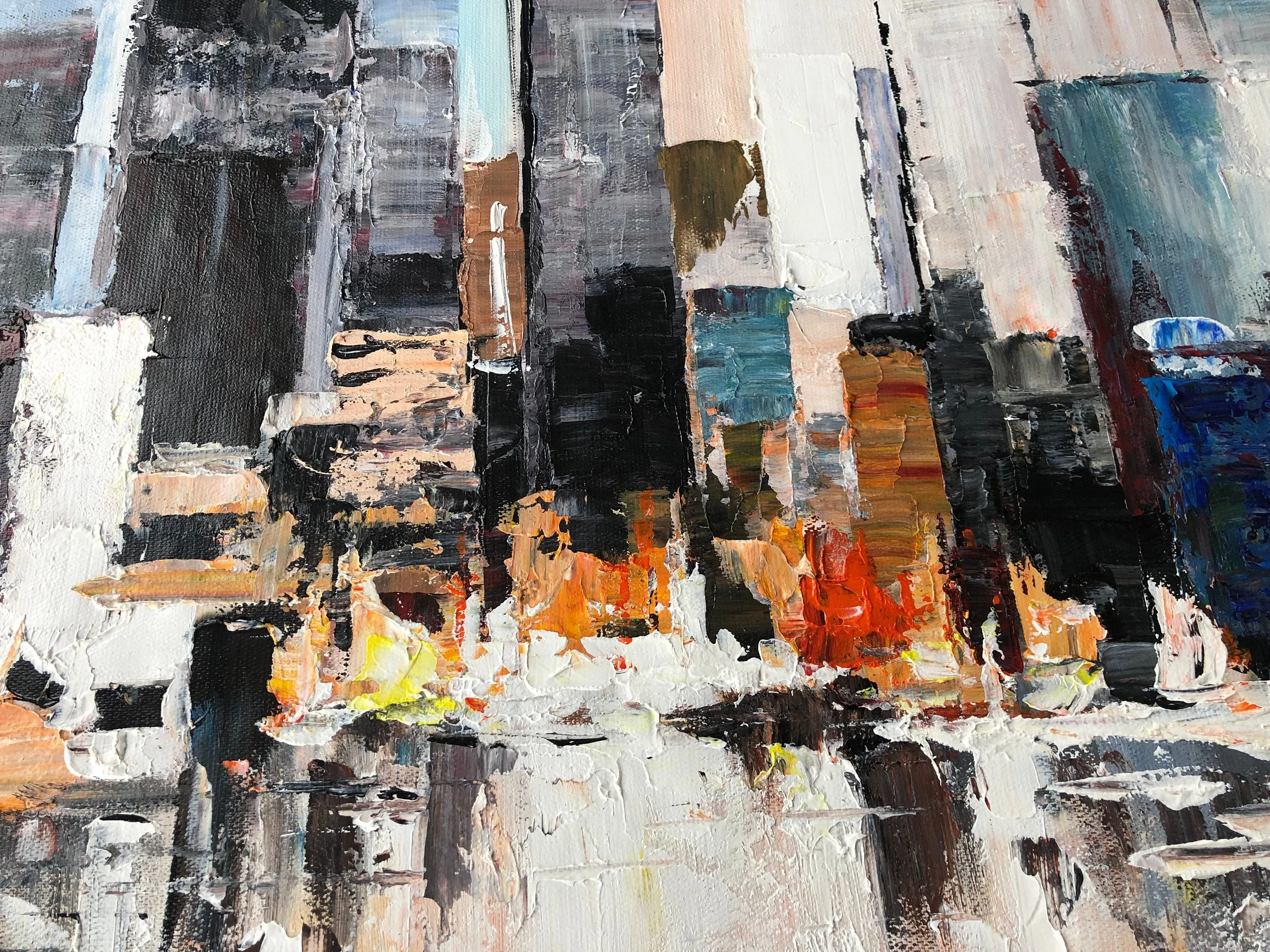 Large City Abstract Painting Art New York Painting Cityscape Cp016