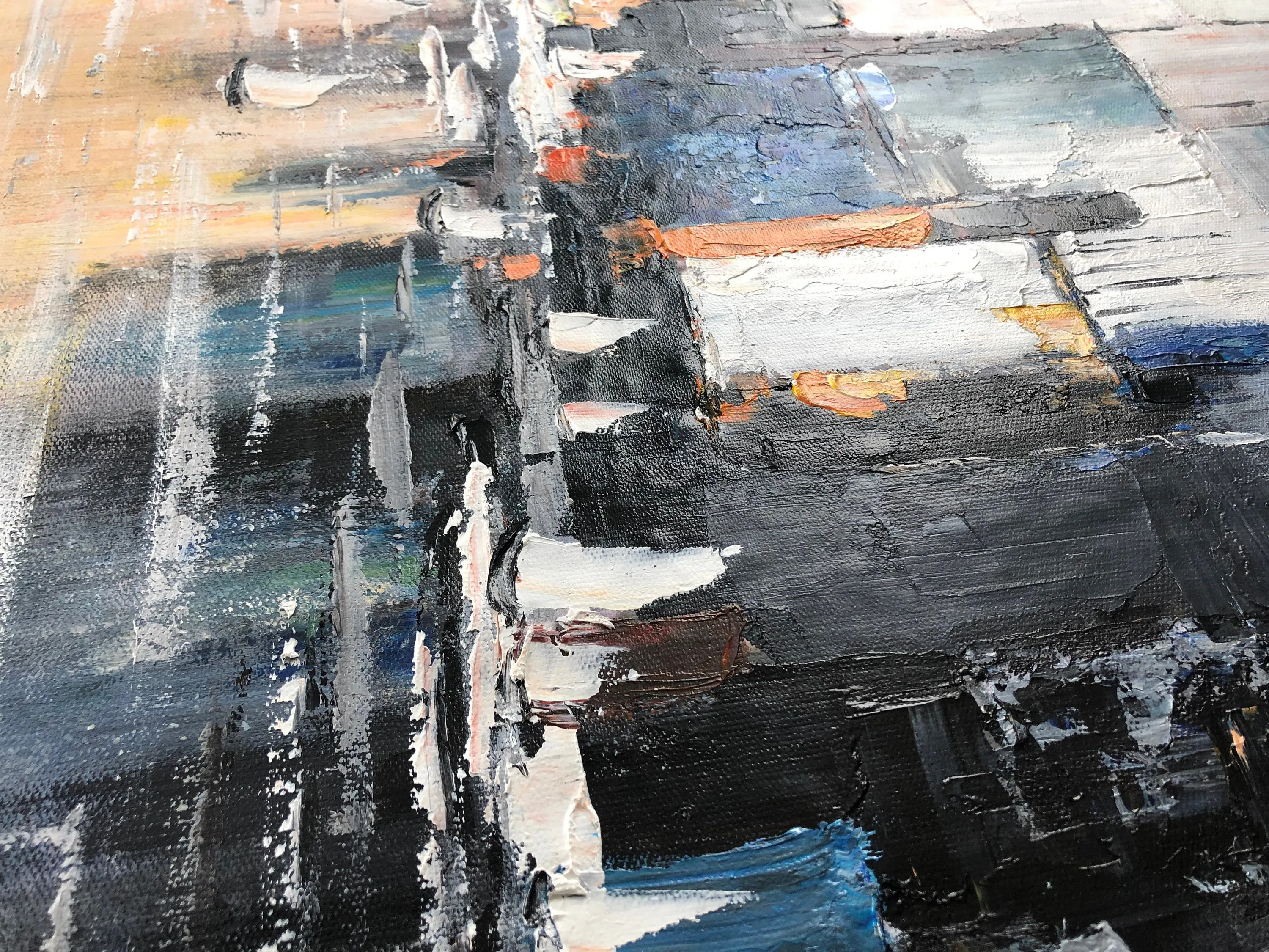 Large City Abstract Painting Art New York Painting Cityscape Cp016