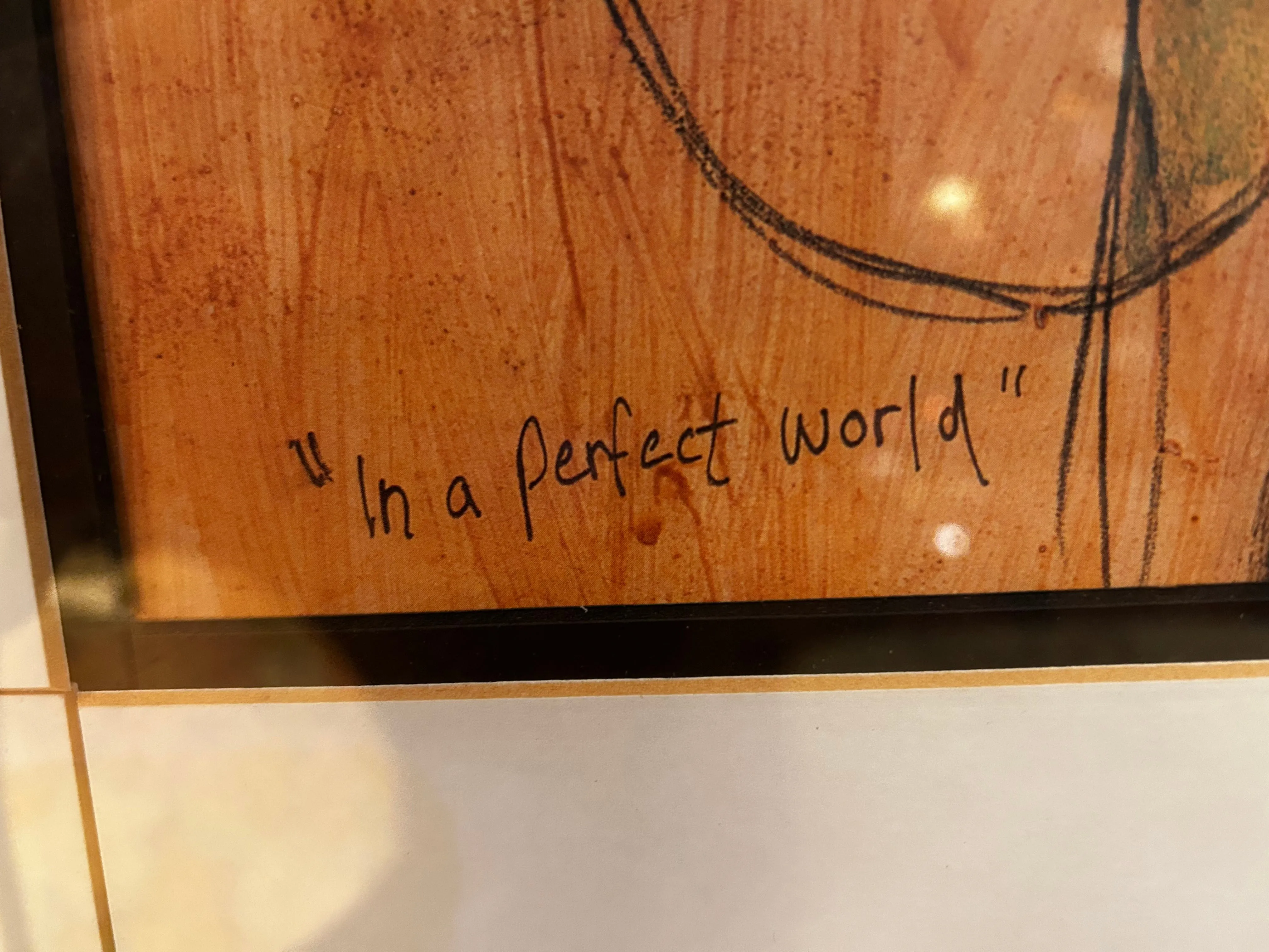 S. Hile, "In a Perfect World" Painting, Framed Wall Art, Signed by Artist