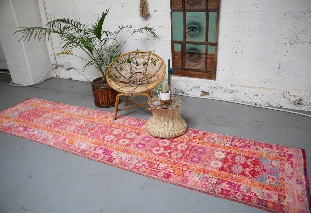 Vintage Kurdish Herki Runner 2.9ftx11.9ft